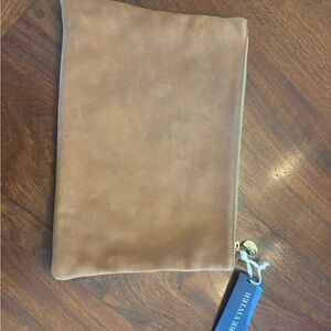 Clare V Tan Leather Clutch